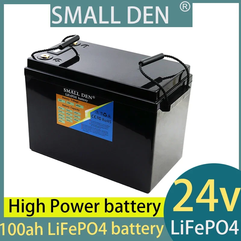 

24V 100Ah LiFePo4 battery pack with built-in independent BMS for solar powered ship electric vehicles Duty free+29.2V 5A charge