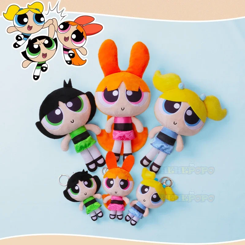 Original Die Powerpuff Girls Cartoon Plüschpuppe Buttercup Bubbles Blossom Niedliches Kawaii Flauschiges Stofftier 23 cm/35 cm – Detail 5