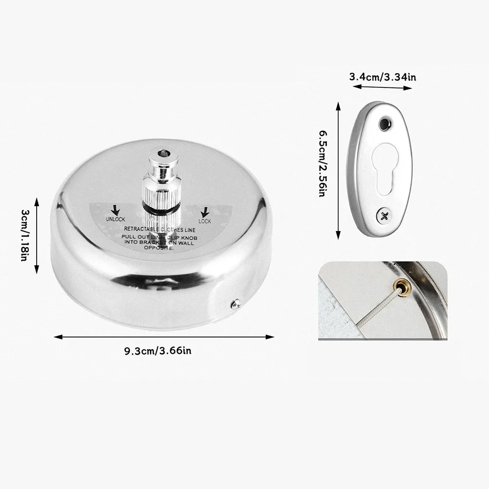 304 Stainless Steel Retractable Clothesline 3 M Indoor Outdoor Drying Rope Rust Proof Wall Mount Hardware Tool Kit