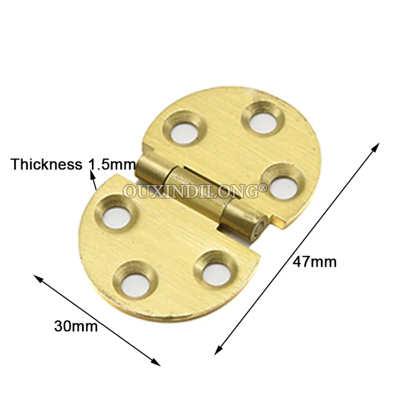 Brand New 10PCS Mini Solid Brass Butler Tray Flap Hinges 47*30mm 180° Portable Folding Table Hinges