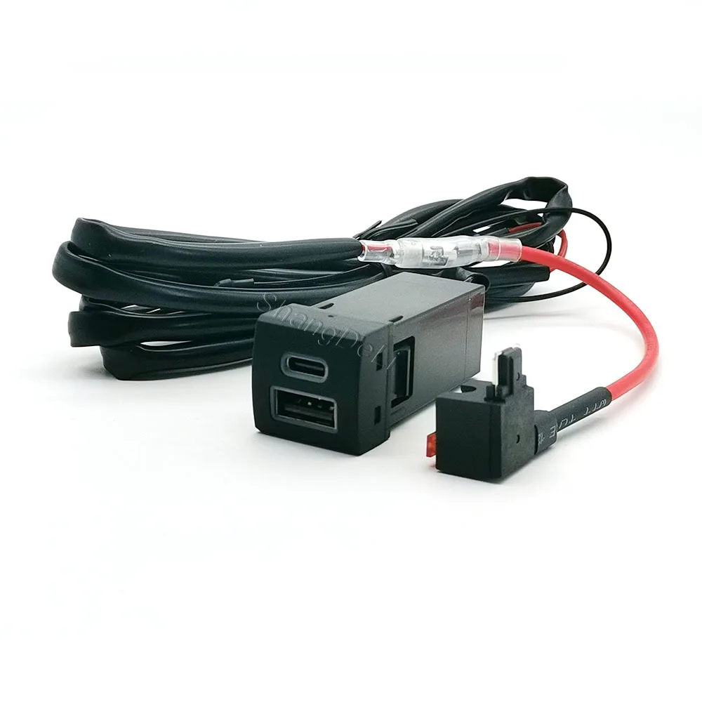 12 فولت/24 فولت سيارة USB QC3.0 Type-C PD المزدوج منافذ شاحن الهاتف المقبس صالح لتويوتا هايلاندر لاند كروزر ل برادو 150 Rav4 كامري #5