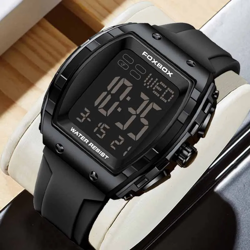 

FOXBOX военные спортивные часы для мужчин модные квадратные водонепроницаемые светящиеся мужские часы светодиодные электронные наручные часы Reloj Hombre + коробка
