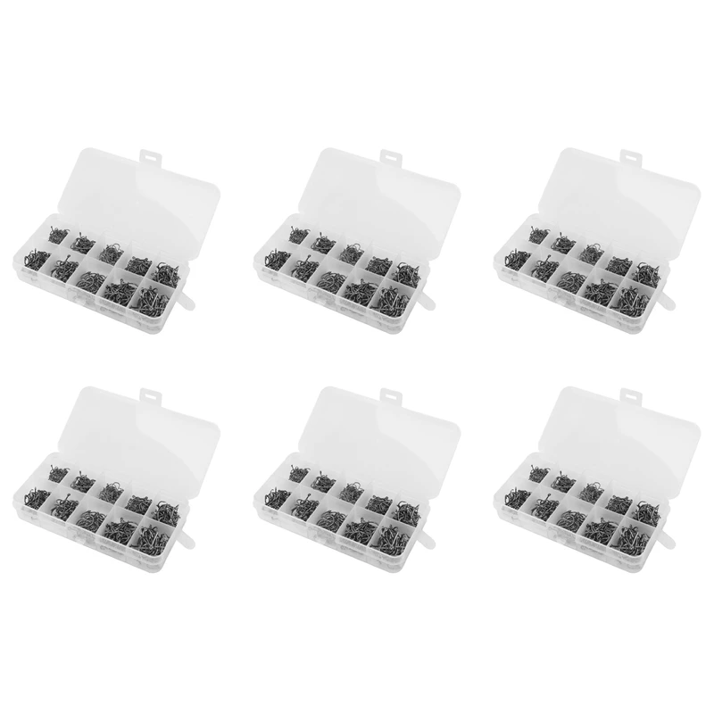 

3000Pcs Mixed Size 3-12 High Carbon Steel Carp Fishing Hooks Pack With Hole With Retail Box Jigging Bait