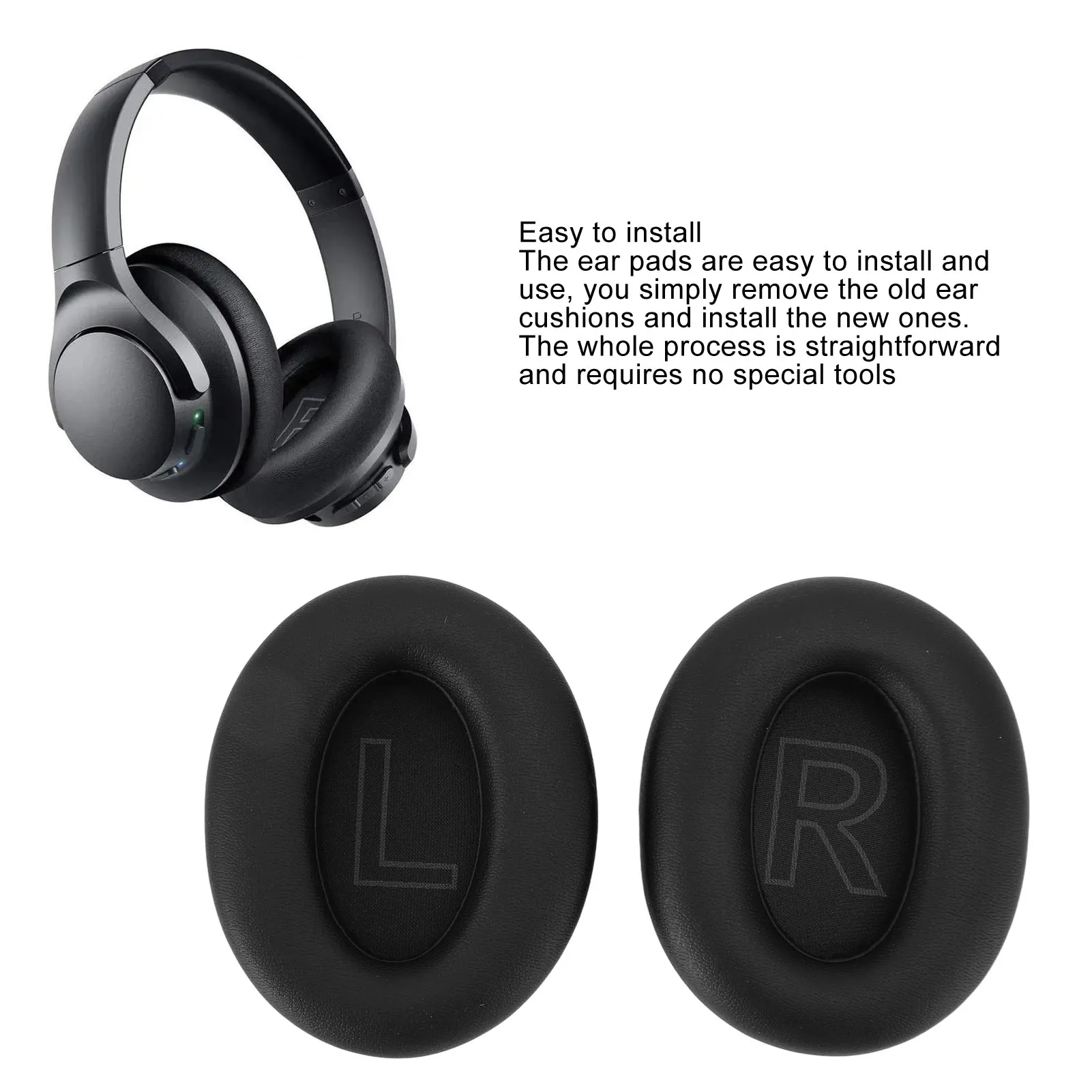 zk30 Replacement Ear Pads Soft Comfortable Ear Cushions for Anker Soundcore Life Q20 Q20 BT Q20+ Headphones