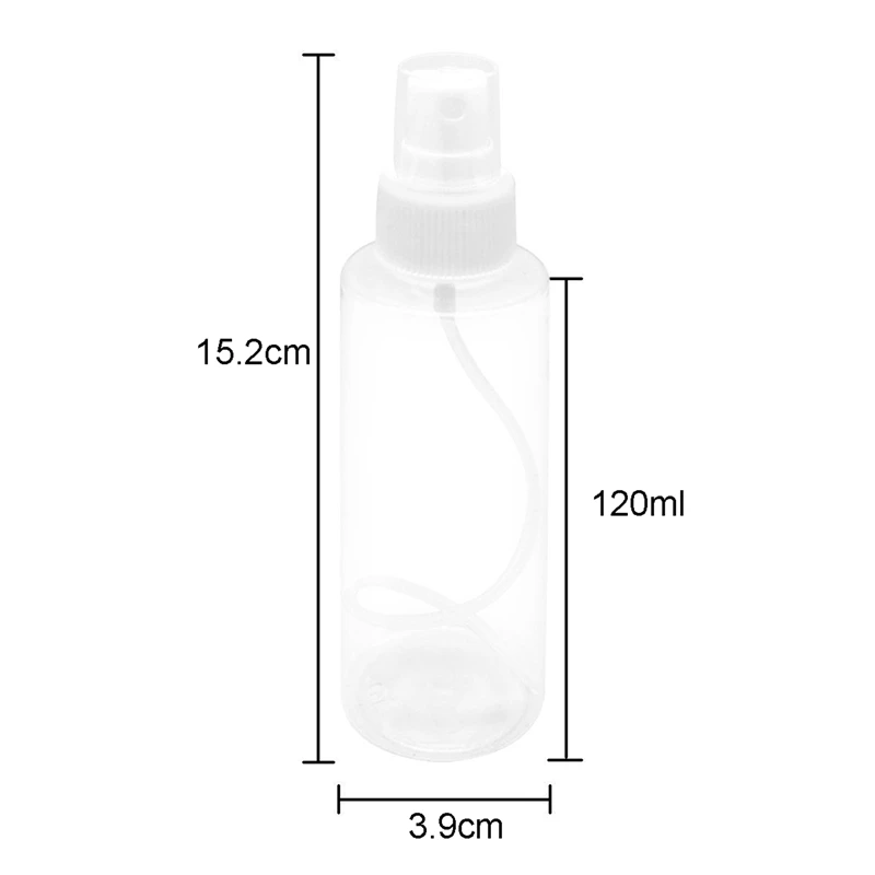 36 Pack Fine Mist Clear Spray Bottles 120 Ml (4 Oz) With Pump Spray Cap, Reusable And Refillable Empty Plastic Bottles