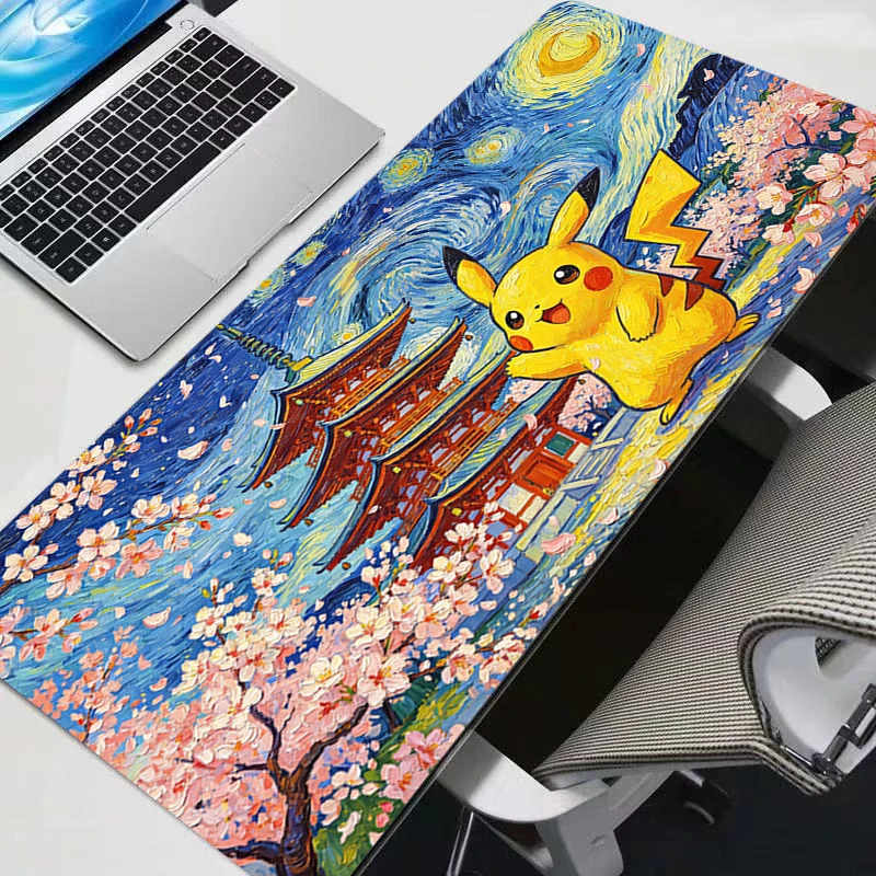 

Mouse Pad Gamers Decoracion Gamer Desk Mat Mousepad Gaming Accessories Varmilo Rug Gengar Pikachu Sakura Pagoda Keyboard Carpet