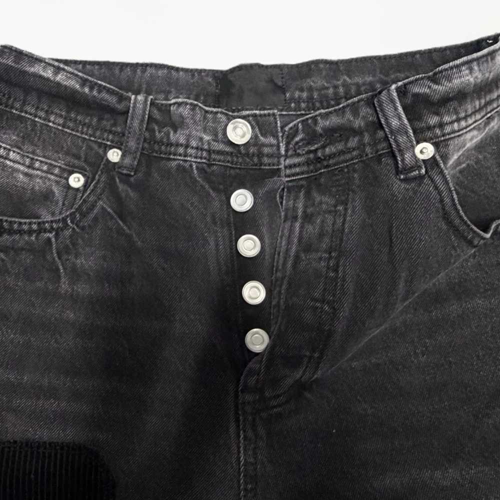 ملابس الشارع الشهير للرجال الهيب هوب التصحيح العمل المتعثرة ممزق فضفاض الجينز ريترو خمر الشارع نمط عادية روك إحياء الجينز #3