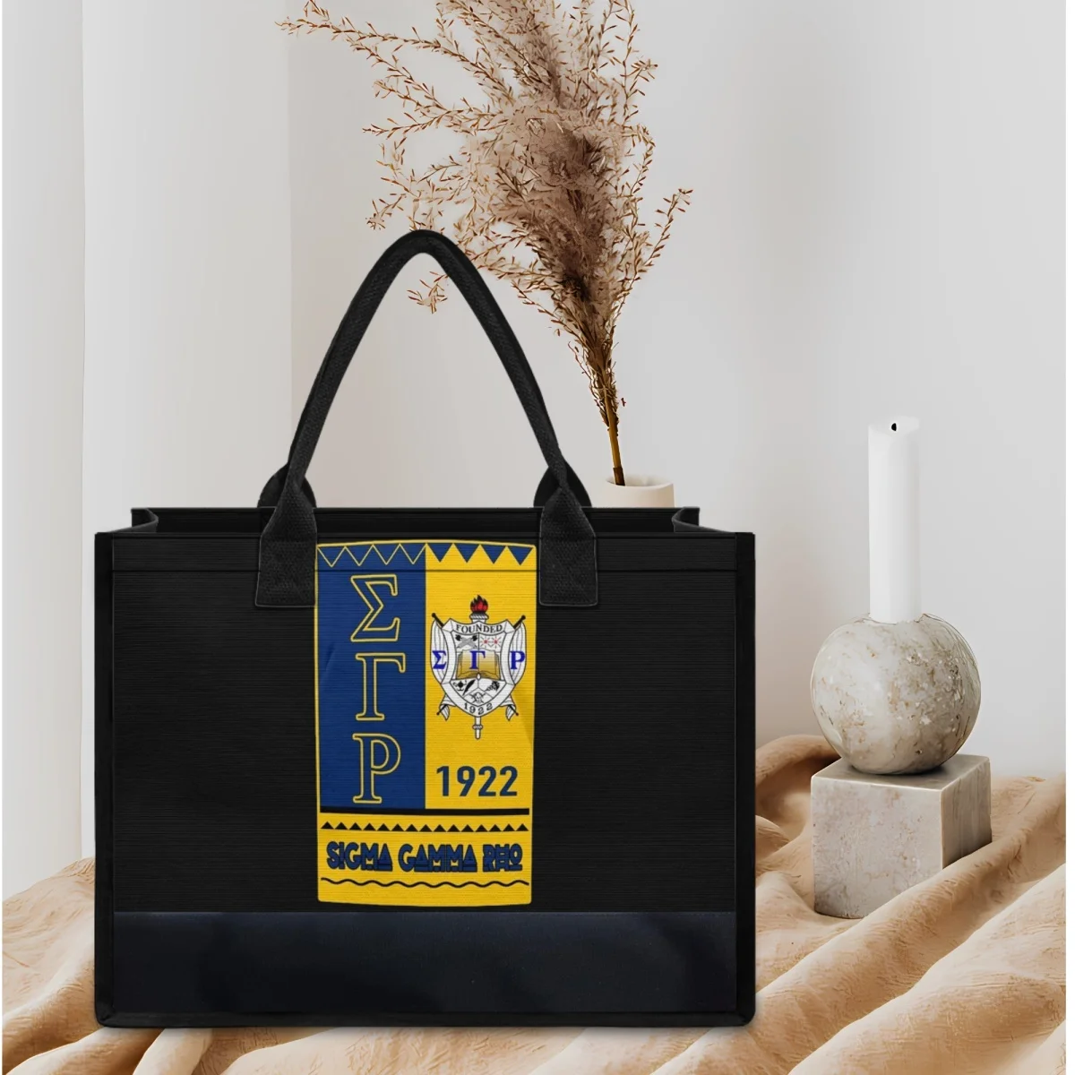 Bolsos de mano de gran capacidad para dama de honor de boda, bolsos de mano femeninos con asa portátil, diseño Casual Sigma Gamma Rho