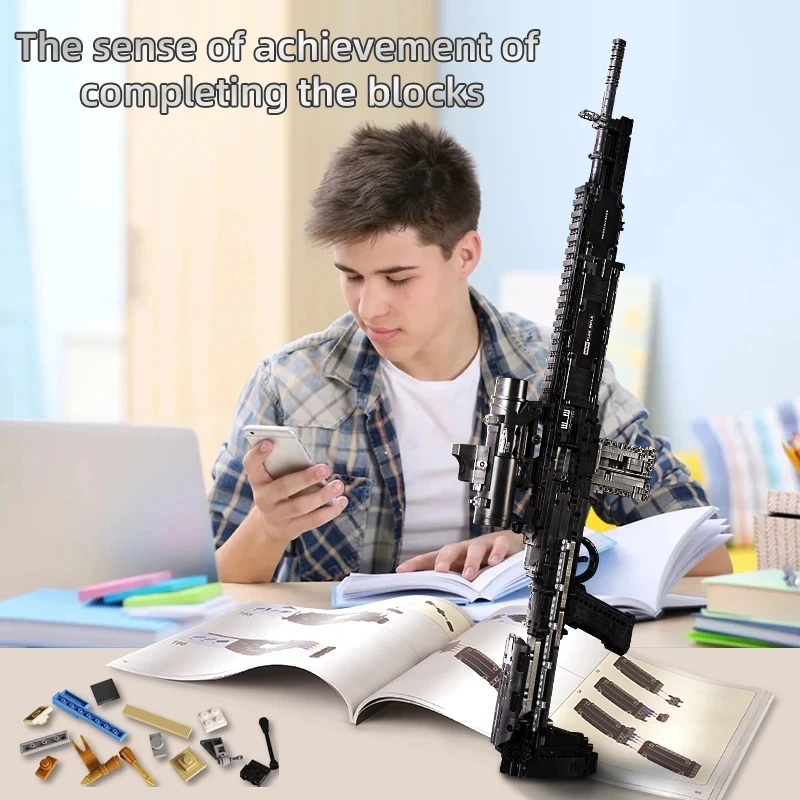 MOULD KING 14026 Technical Gun Building Blocks for Kids MK14 Battle Rifle Gun Model Toys Bricks For Child's Kids Birthday Gifts