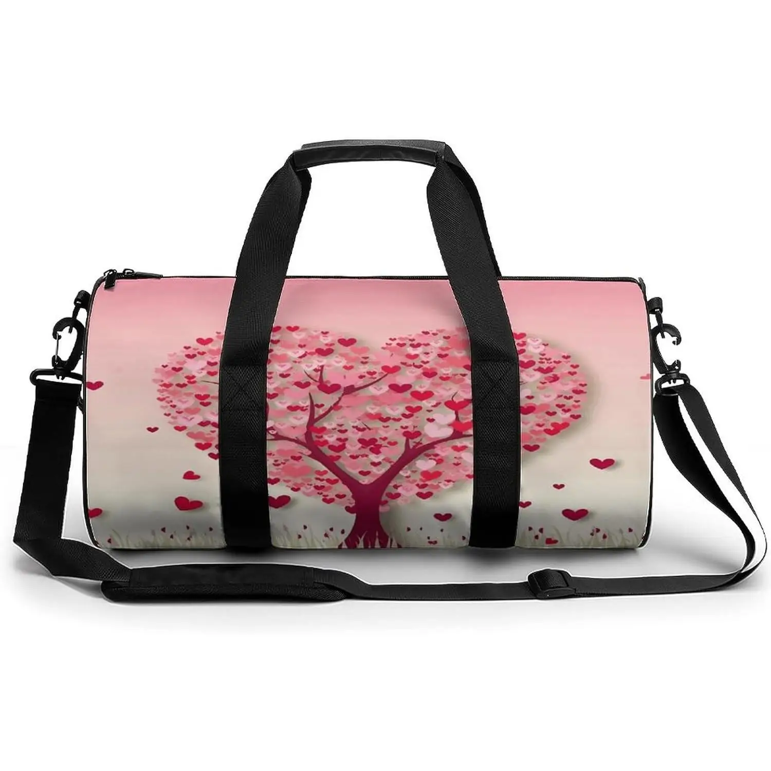 

Спортивная сумка-цилиндр с принтом «Дерево сердец», дорожная сумка для гимнастики, пилатеса и спортзала