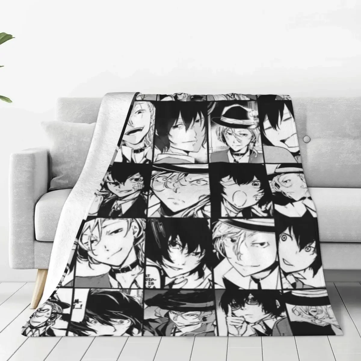 

Japan Anime Collage Flannel Baby Blanket Manga Hat Super Soft Babes for Living Room Picnic Cute Bedspread Sofa Bed Cover