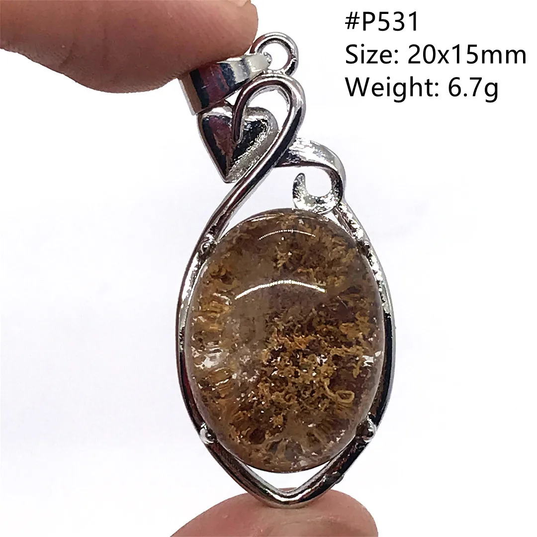 Top Natural Ghost Phantom Quartz Necklace Pendant For Women Lady Men Healing Gift Luck Crystal Beads Silver Clear Gemstone AAAAA