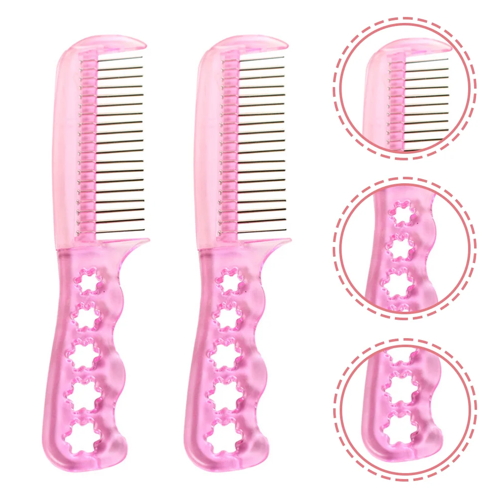 2 Pcs Comb Brush Hair Wire Curly for Synthetic Wigs Steel Extension Women's Human