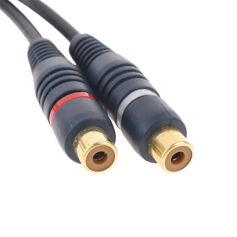 Brand New Distributor Converter Speaker Gold Cable Cord Line Cooper Wire 2RCA Female To 1 RCA Male Splitter Cable Audio Splitter