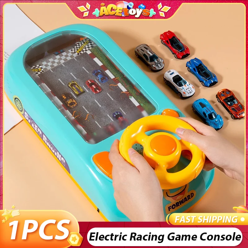 

Electric Desktop Racing Game Console Challenge Adventure Fun Simulated Driving Safe Mini Sturd Children's Car Toy