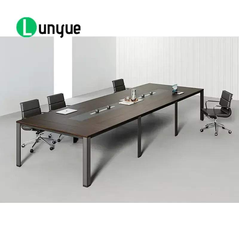 Modern Wooden Conference Table Long Desk for Hotel Hospital Customizable Size Durable Furniture with 5 Year Warranty