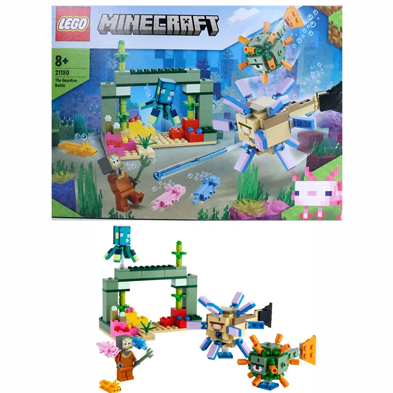 Guindaste Minecraft: Descubra o Mundo do Construtor com o LEGO 21180 Minecraft The Guardian Battle