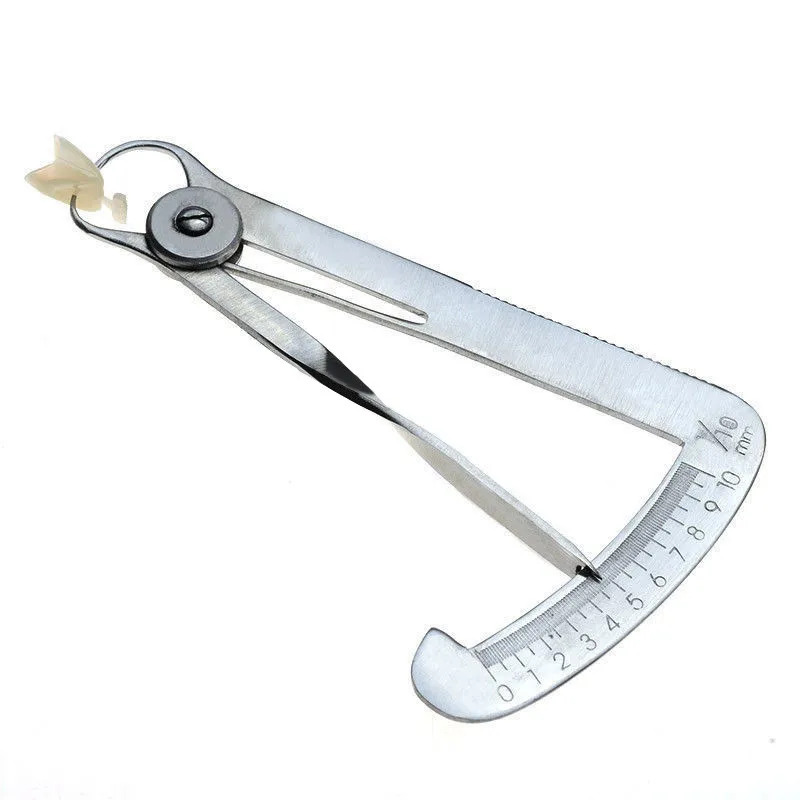 Dental Stainless Steel Measuring Caliper Metal Vernier Measuring Dental Laboratory Dental Wax Thickness Measuring Ruler Tool