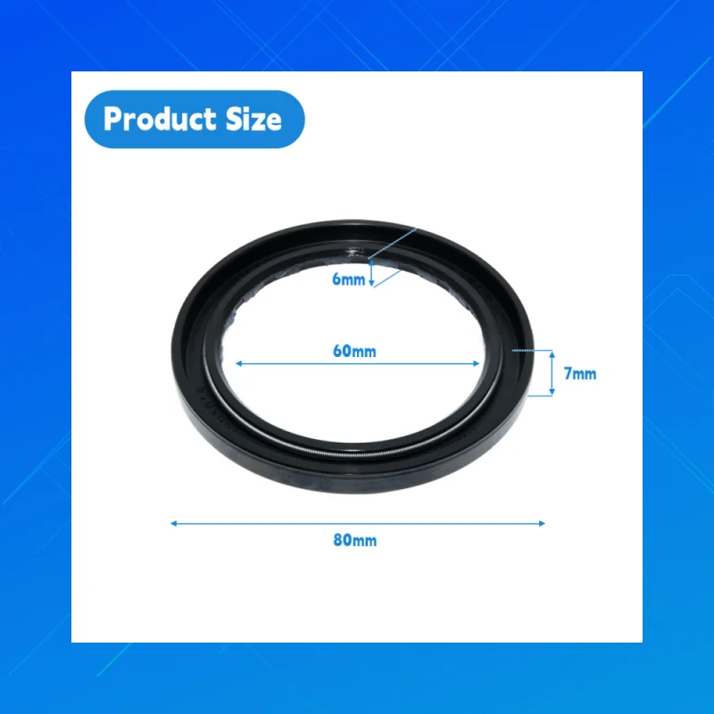

DMHUI high-quality HNBR rubber oil seal, model BAKHDSN, size 60X80X7/6 mm, suitable for the shaft seal of Danfoss OMV400