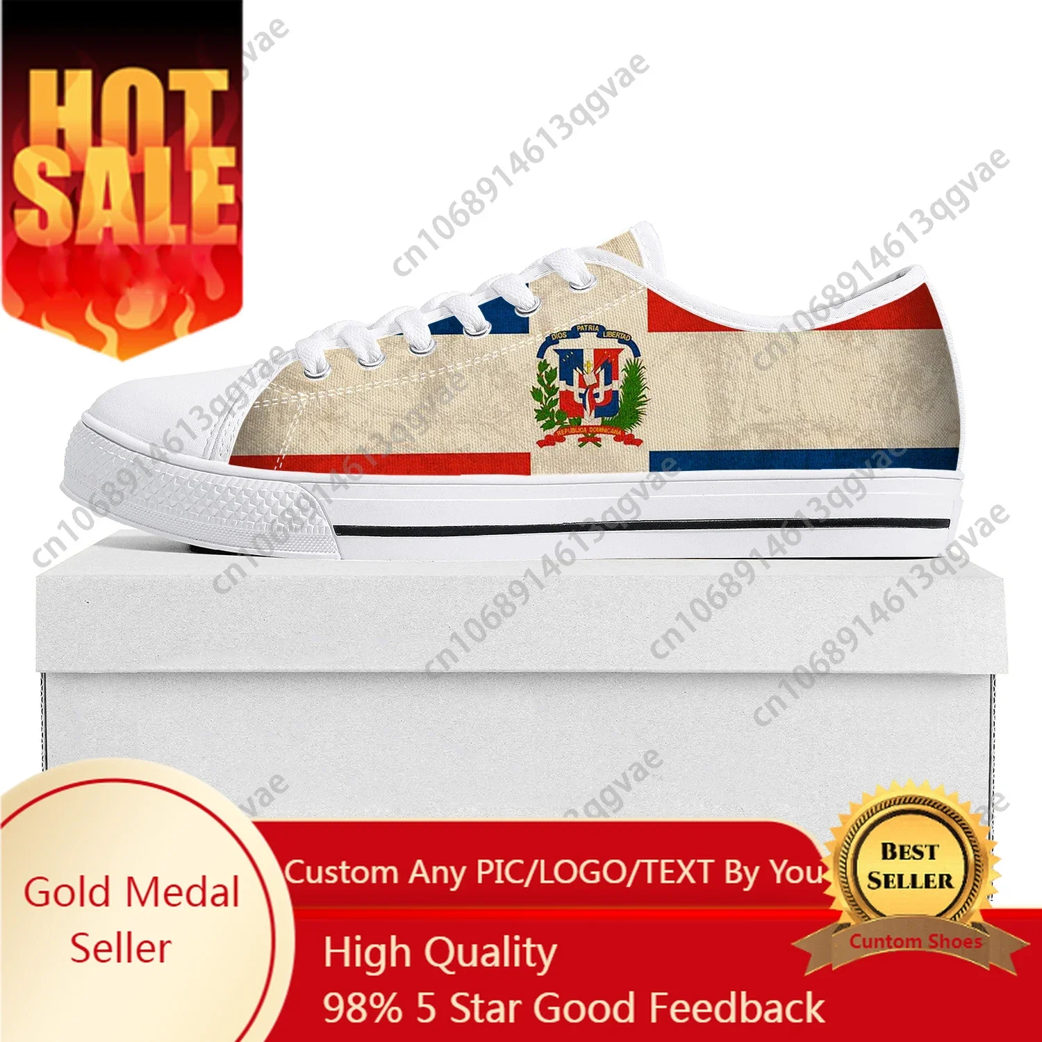 

Dominican Republic Flag Low Top High Quality Sneakers Mens Womens Teenager Canvas Sneaker Prode Casual Couple Shoes Custom Shoe