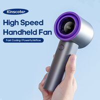 Kinscoter Outdoor Mini Handheld Turbo Fan 3000mAh USB Rechargeable 100 Gear Portable Wearable Neck Fan with LED Display Screen