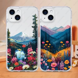 2 in 1 PC+TPU Protective Case For iPhone 16 15 14 13 Pro max 16 Plus Shockproof Cover Beautiful Landscape