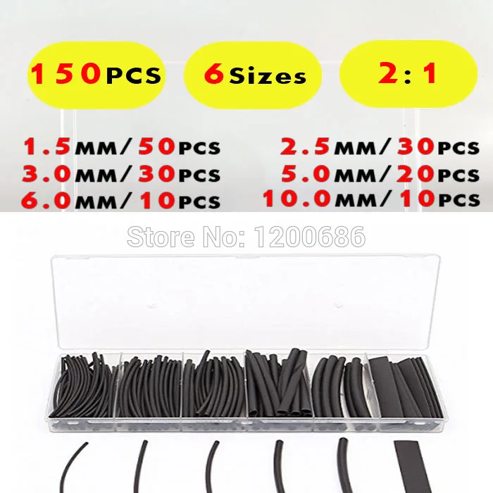 

Heat Shrink Tube Tubing Sleeving Wrap Wire Cable Kit (150 PCS)