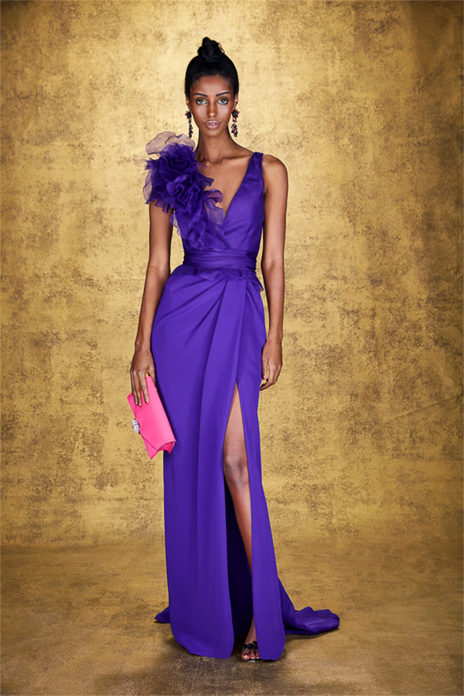 Robe de Soirée Élégante et Violette pour Bal de Promo, Tenue de Célébrité de Luxe, pour Mariage, 2023