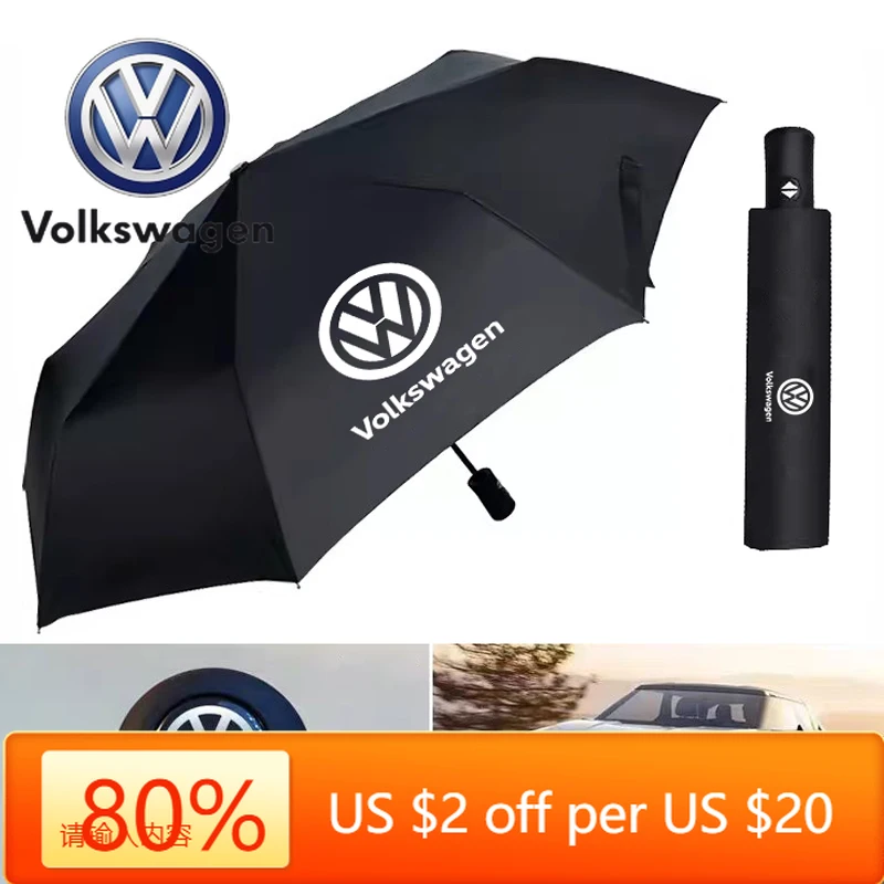 

Горячие эмблемы, автомобильный логотип, 12-костный автоматический зонт, устойчивый к ультрафиолетовому излучению, солнцезащитный козырек для VW GTI Polo Golf Passat Scirocco Jetta Beetle T-ROC T