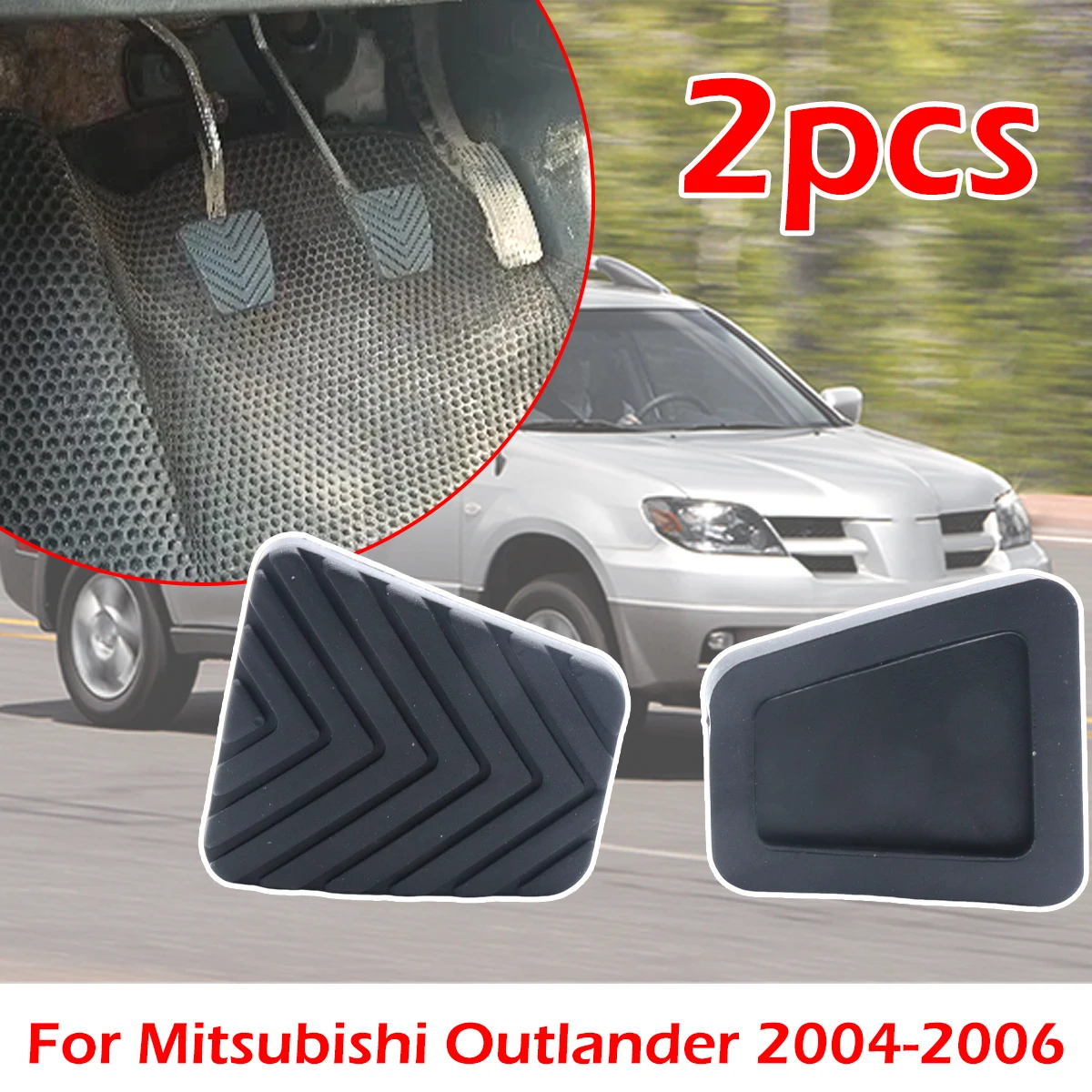 2pc For Mitsubishi Outlander 2004-2006 Santa Fe Car Brake Clutch Foot Pedal Pad Cover Rubber Car accessories Replacement part