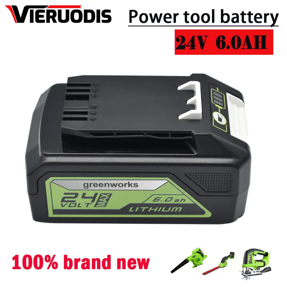 

6000mAh For Greenworks 24V 6.0Ah Lithium Ion Battery (for Greenworks Battery) The original product is 100% brand new 29842 MO24B