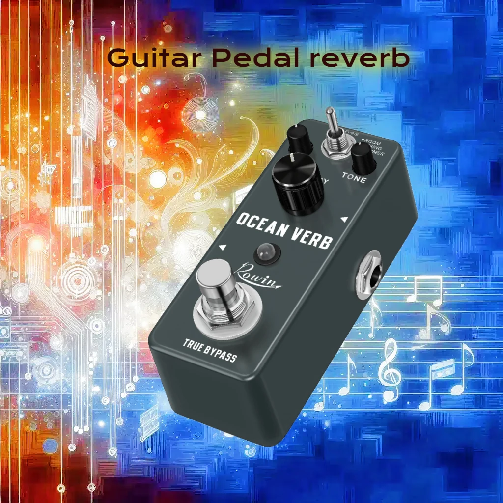 Rowin Ocean Verb Pedal Reverb Square Mini Digital Guitar Bass Effect Single Pedal Room Spring Shimmer Models Studio RV-3