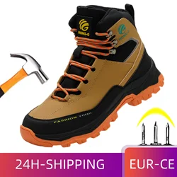 Comfort Safety Shoes Men Steel Toe Work Shoes Anti-smash Anti-puncture Indestructible Shoes Protective Boots Industrial Shoes