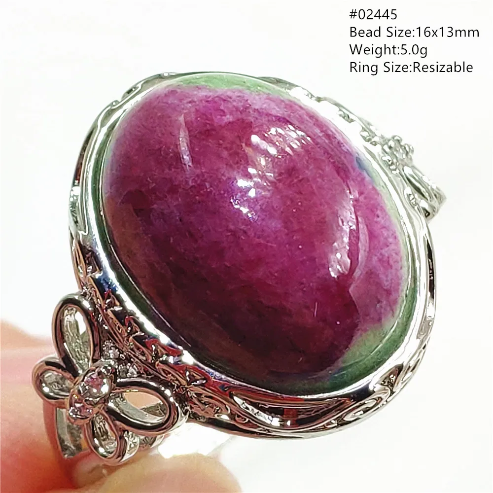 Natural Red Ruby Oval Adjustable Ring Jewelry Women Men Star Light Gemstone Red Watermelon Ruby Zoisite Bead Fashion AAAAAA