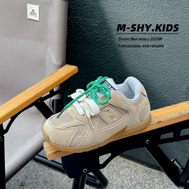 Kids Sneakers New Students Running Sports Shoes Boys Girls Mid-top Board Shoes Baby Casual Soft Bottom Footwear for Kids Flats