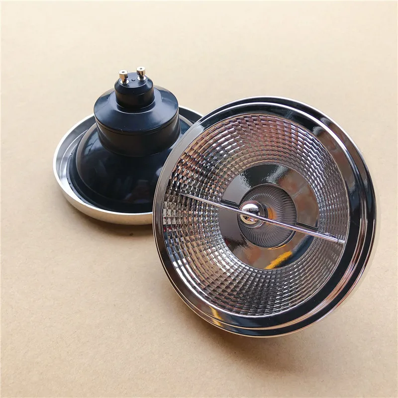 2PCS/Lot Black Body AR111 15W 220V 12V GU10 G53 Base Substitute Halogen Lamp LED Downlight ES111 Bulbs COB Spotlight