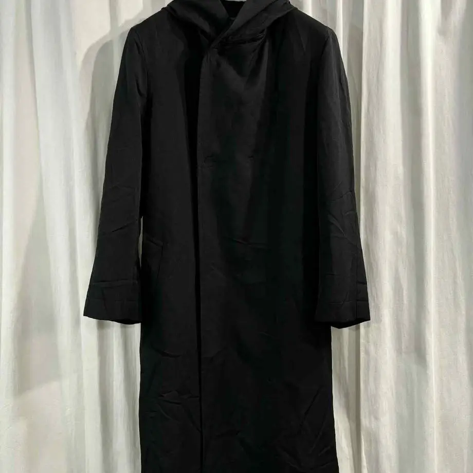 

ТОП-ЯМАМОТО ® Винтажная японская эклектическая черная длинная мужская куртка-ветровка с капюшоном