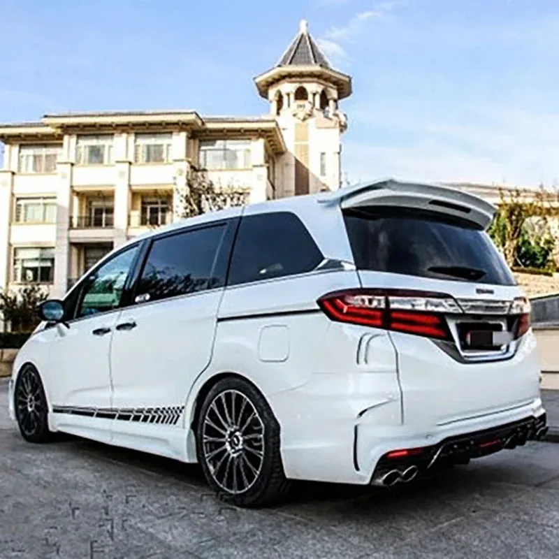 carbon Black Spoiler Wing For Honda Odyssey Elysion 2015-2019 Top Wings Black Lip Body Kit Splitter Trunk Trim Affix Stick