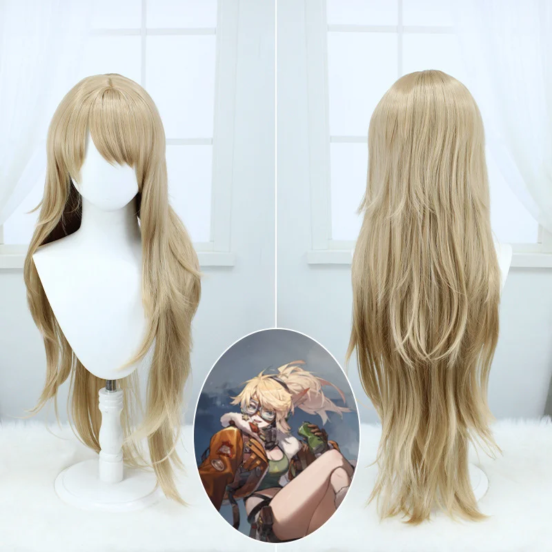 Anime Reverse:1999 Cos Lilya Ace Pilot Light Brown 90cm Long Hair New Game Role-playing Simple Woven Cosplay Wig