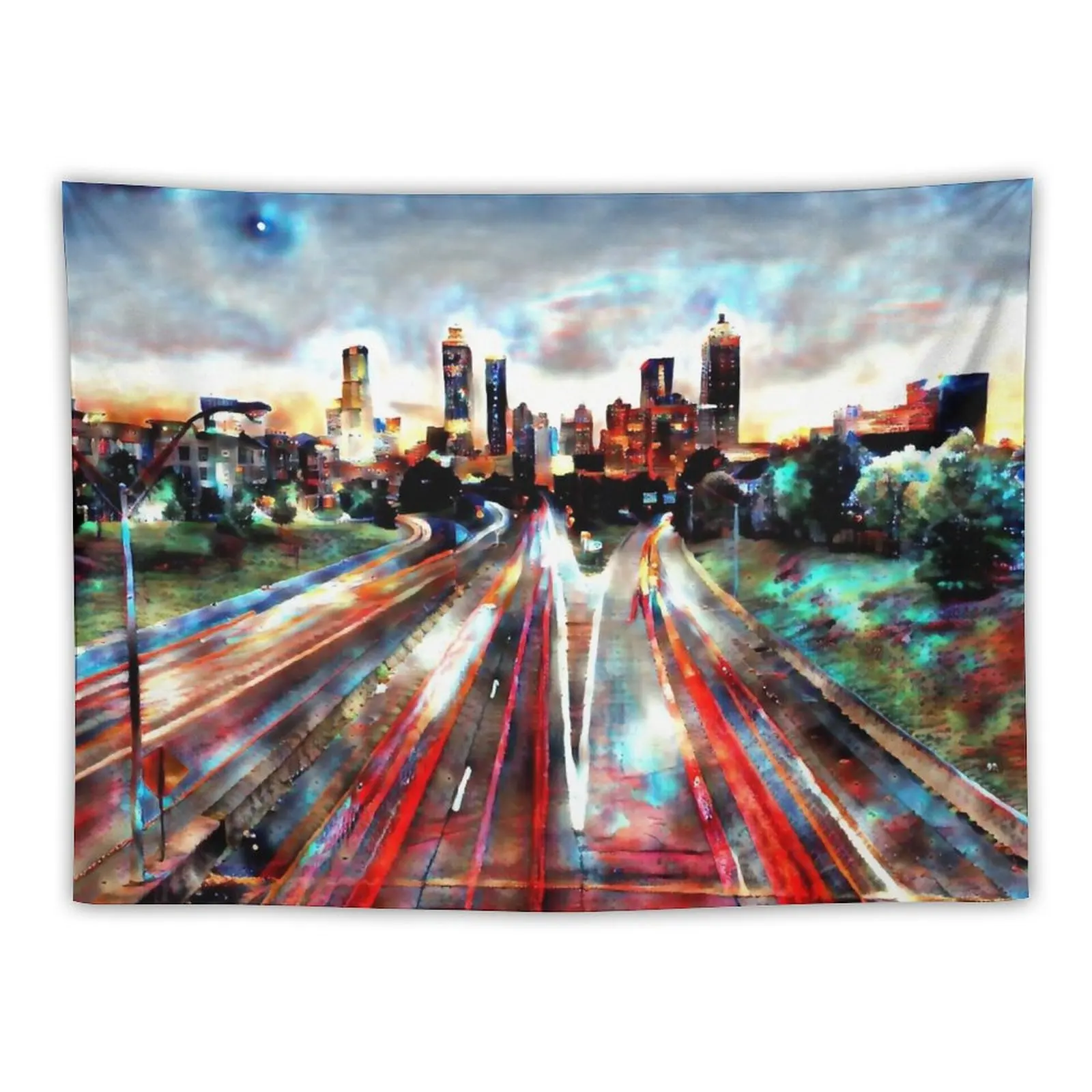 

Atlanta Sunset Tapestry Custom Room Decorations Carpet On The Wall Wall Decoration Items Tapestry