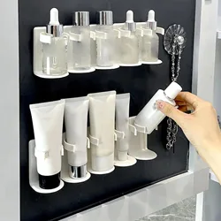 1/2/4 Pack Wall Mounted Spice Jar Holder DIY Cutting Spice Rack Organizer Cosmetic Skin Care Storage Rack for Kitchen Bathroom