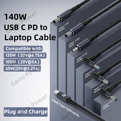 PD 140W 90W 65W USB Type C Univesal DC Power Supply Adapter Cable Fast Charging Cord Laptop Charger Converter for MacBook Asus