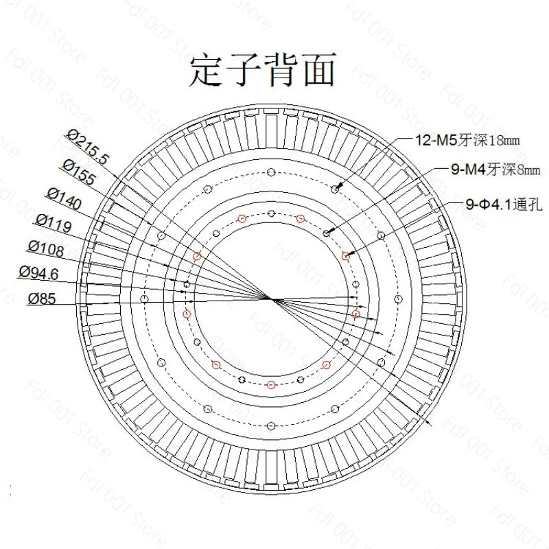 10Nm Large Permanent Magnet Brushless DC Motor 20310 54N60P Hollow Shaft Ultra-Thin Low-Speed Torque Motor