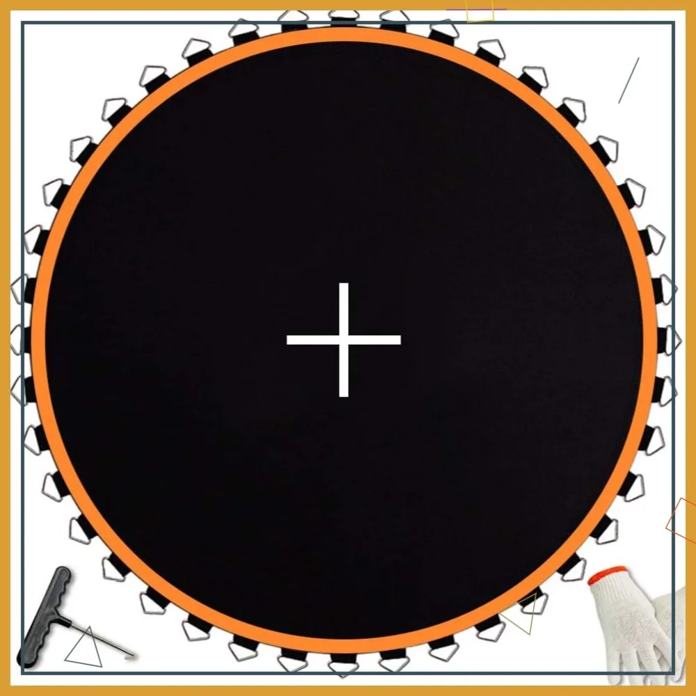 

14ft Trampoline Mat Replacement, 150in Dia, 72 V-Rings for 5.5in Springs, Reinforced UV-Resistant with Hook & Gloves