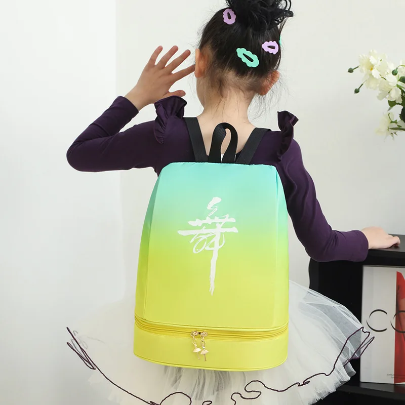 Little Girl Backpack Children\'s Ballet Dance Storage Shoulder Bag Fashion Patchwork Kids Fashion Latin Kindergarten Backpack