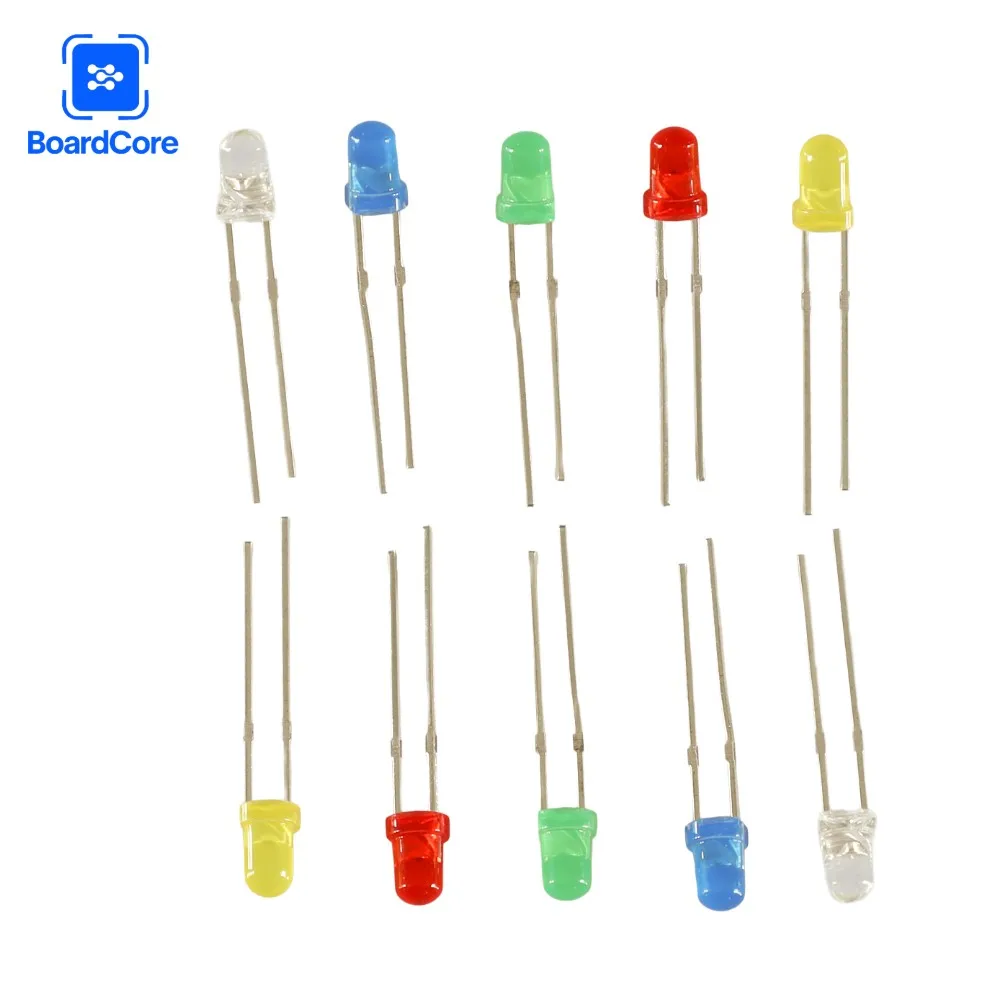 100 шт. F3 ультра яркий 3 мм светодиодный светильник белый желтый красный зеленый синий ассорти комплект DIY светодиоды набор электронных диодов Diy Kit