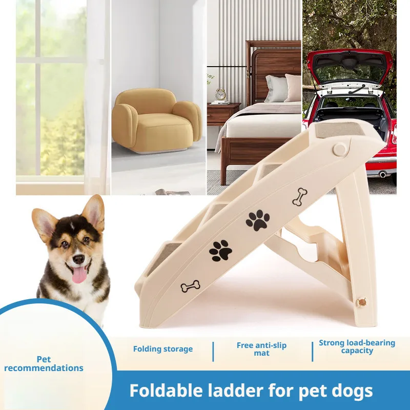 Foldable Foldable Pet Stairs Thickened Anti-Slip 3/4-Step Dog Cat Ladder Safe Plastic Pet Steps For Bed Sofa Indoor Use For Small Dog Cat - Aliexpress Deal