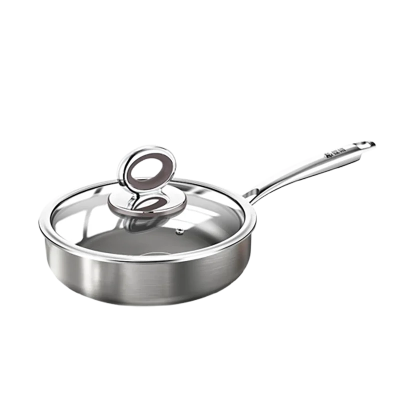 Titanium Fying Pan Non-Stick Customized Uncoated Titanium Cooking Pan Household Cookwares for Gas Induction Cooker