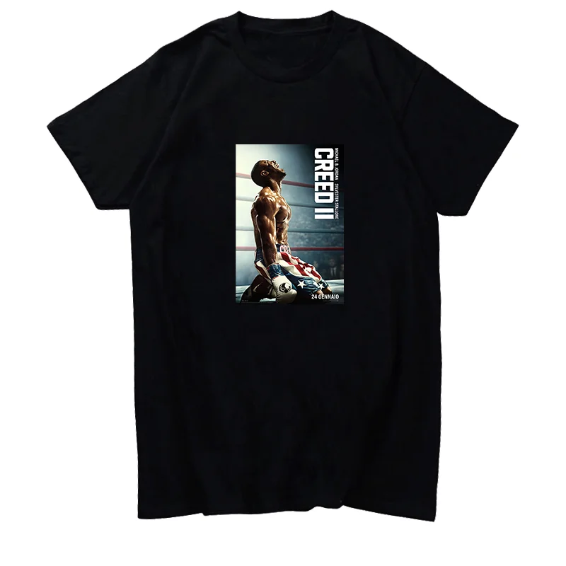 Creed Boxing Poster Graphic T Shirts Tops Tee Cotton Short Sleeve T-Shirts Summer New Shirts And T-Shirts Mens Print T Shirt