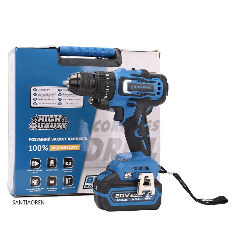 

Small Electric Portable Screwdriver Rechargeable Hand Drilling Machine Impact Drill Set Cordless Drill 20v With Lithium Battery